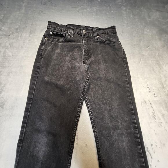 Levi's 511 Jeans Mens 28x30 Black Denim Slim Fit Stretch Five Pocket Zip Fly - Picture 2 of 10